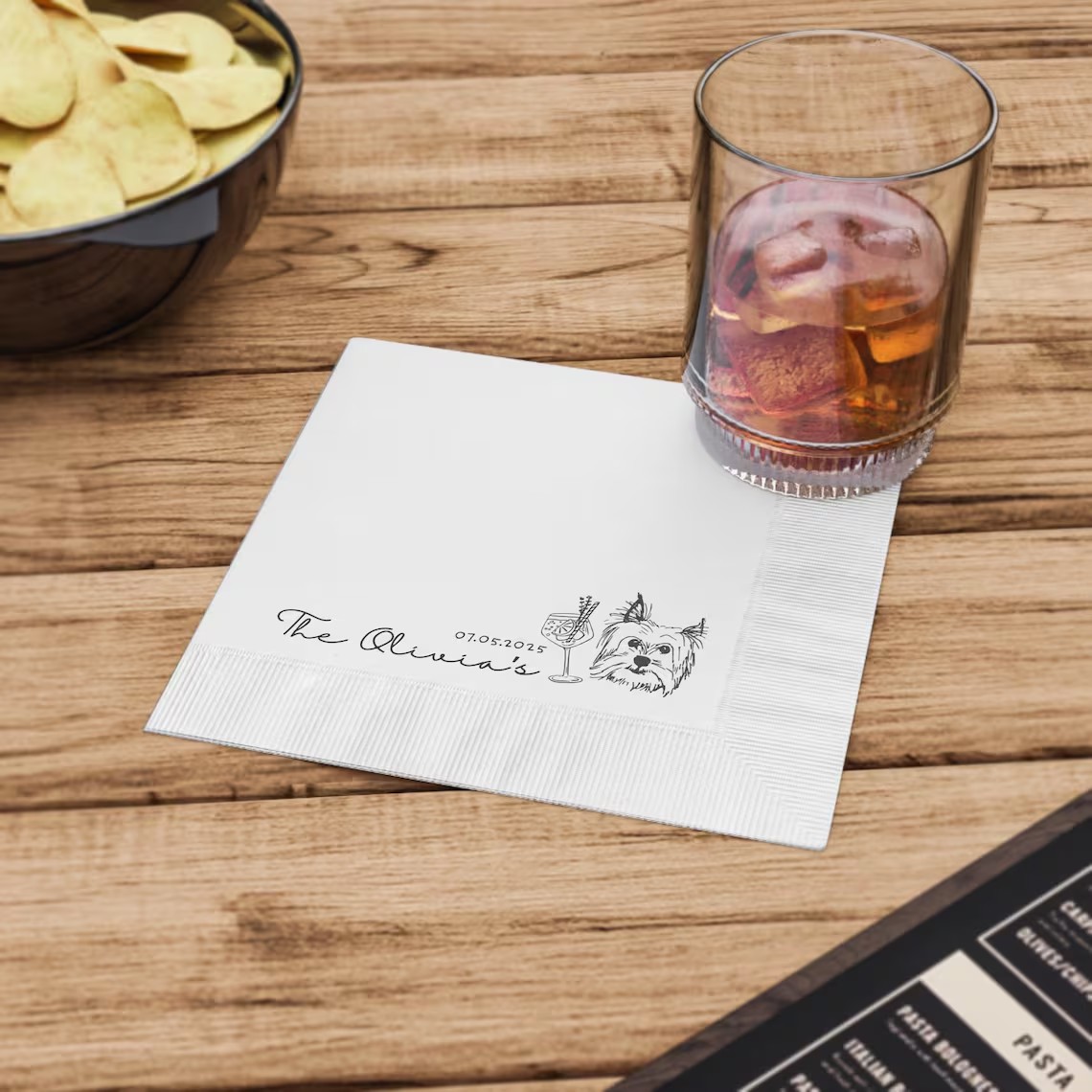 Baby Food Dogs - Custom Pet Cocktail Napkins, Dog Wedding