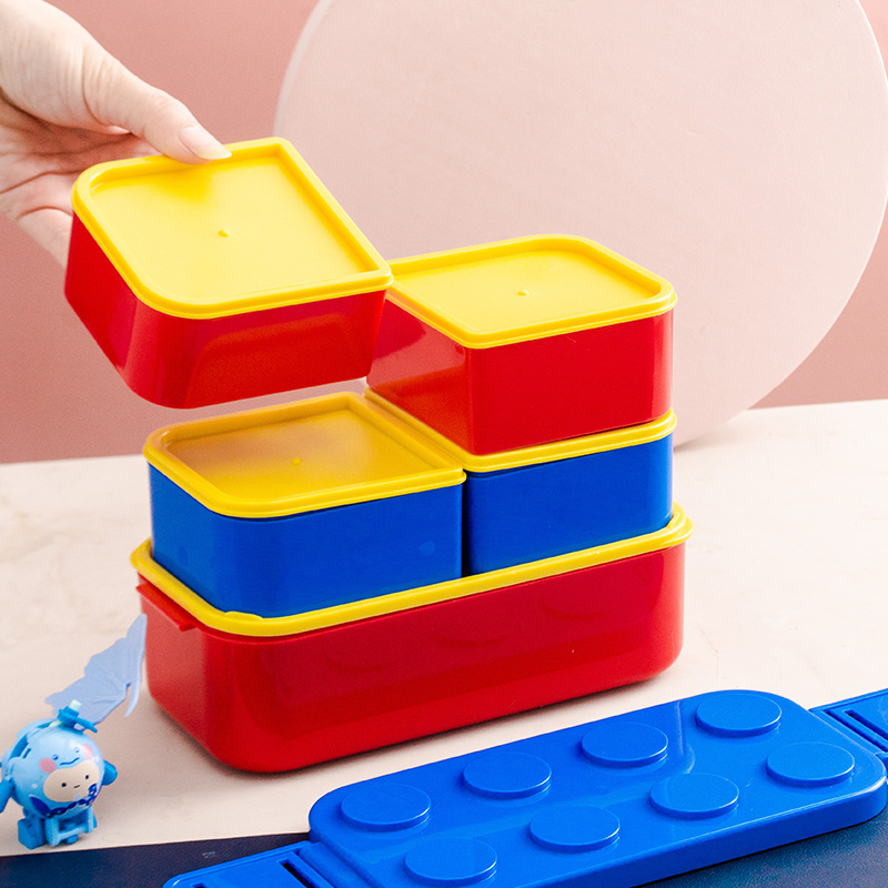 Weaning Spoon Set - Food Grade PP Lunch Box, 800ML+2x250ML,Stackable
