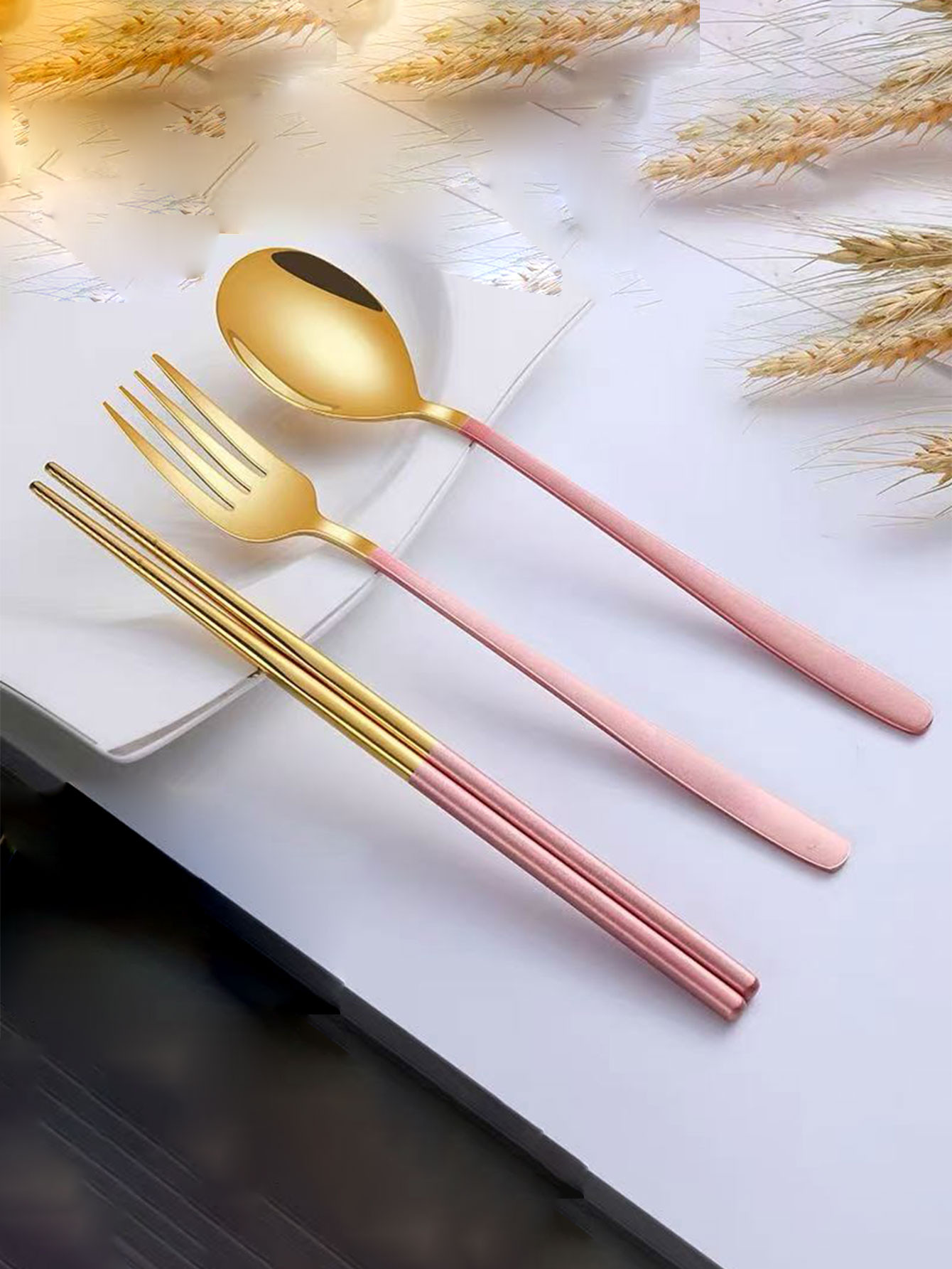 Weaning Spoon Set - 304 Stainless Steel Chopsticks, Spoon, and