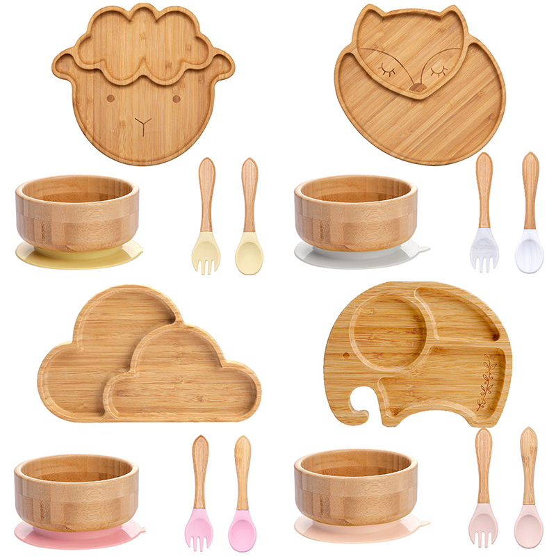 Baby Food Universe - 4pcs Children's Tableware Suction Plate Bowl