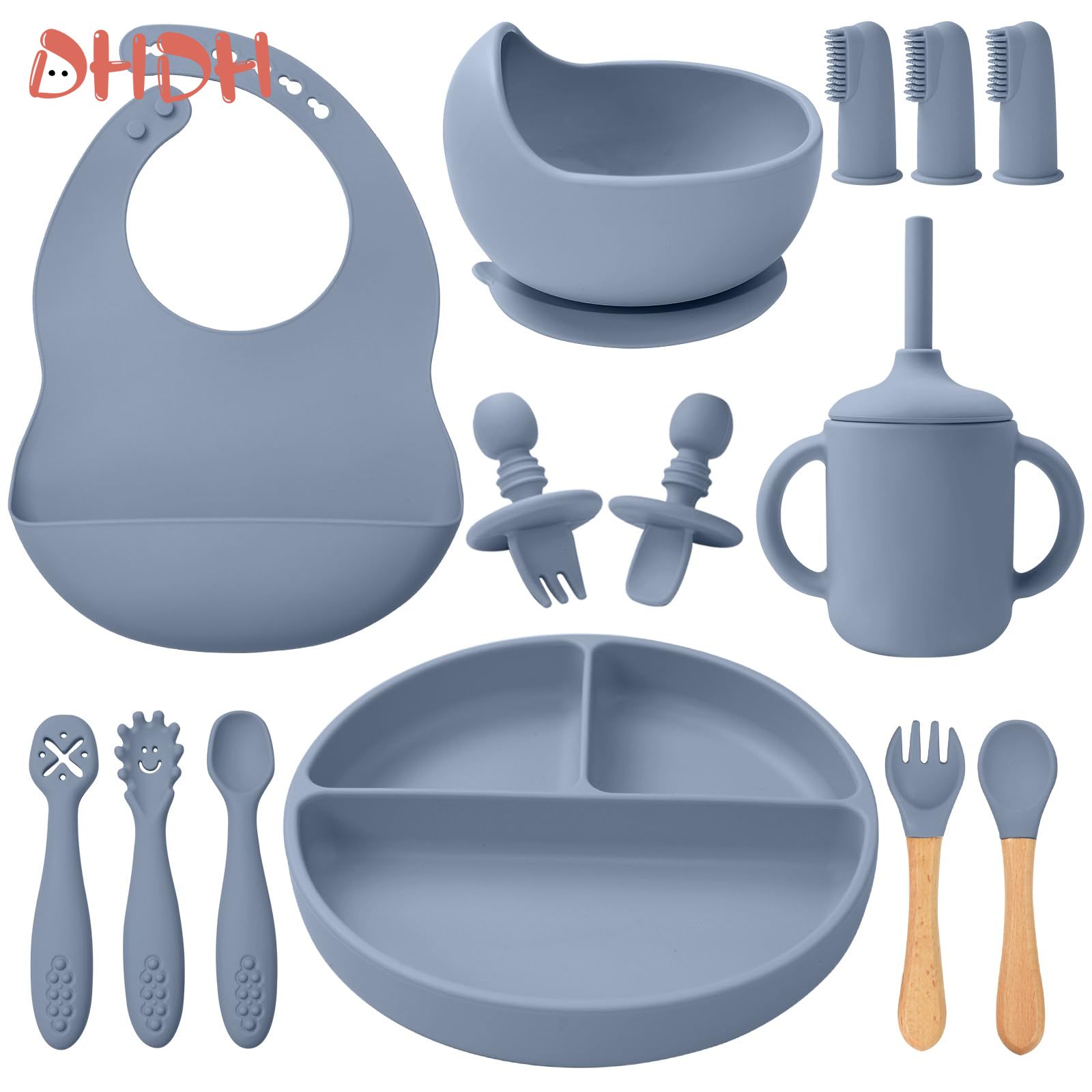 Baby Food Kit - Silicone Baby Feeding Set Tableware Baby