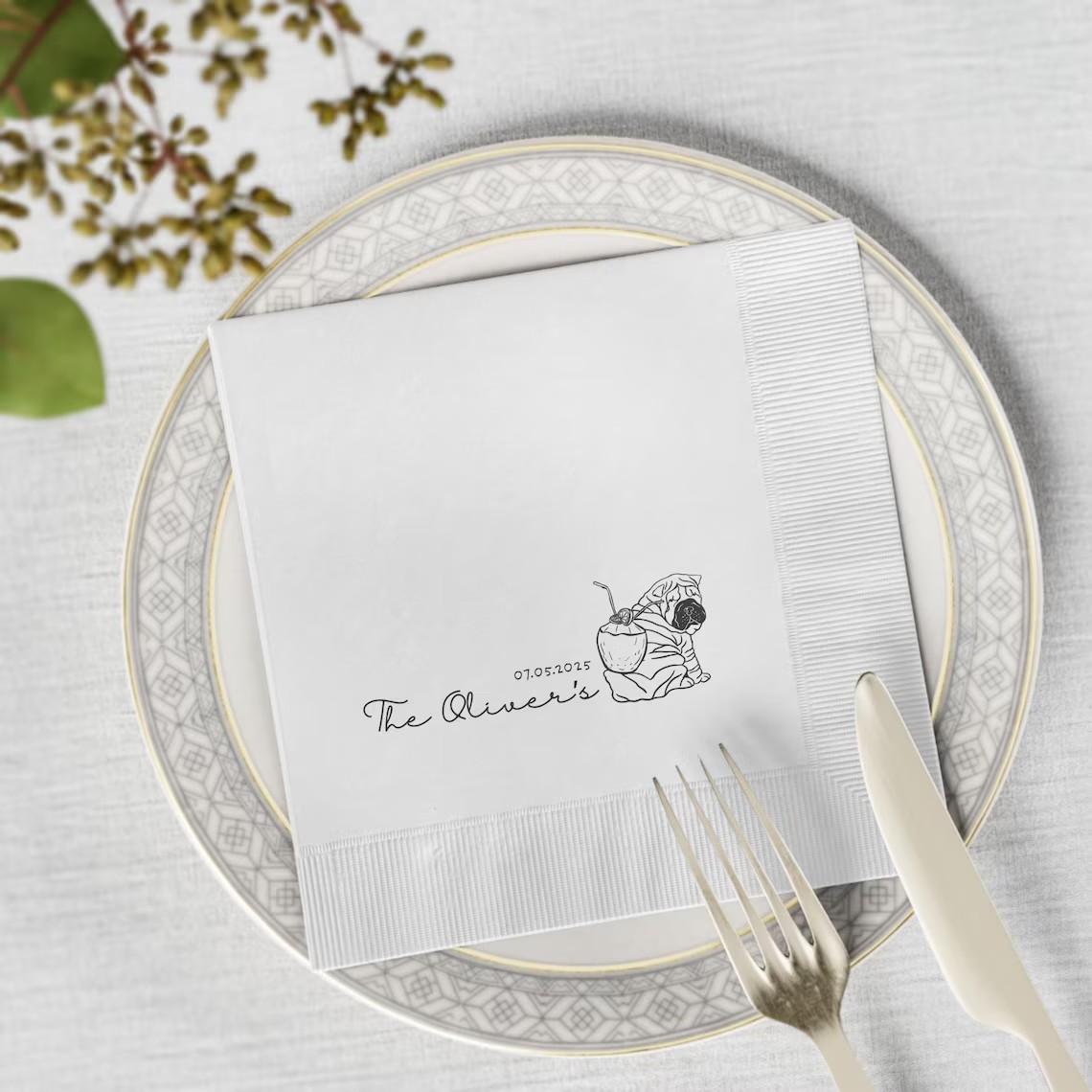 Custom Pet Cocktail Napkins, D - Baby Food Dogs ulasan dan harga