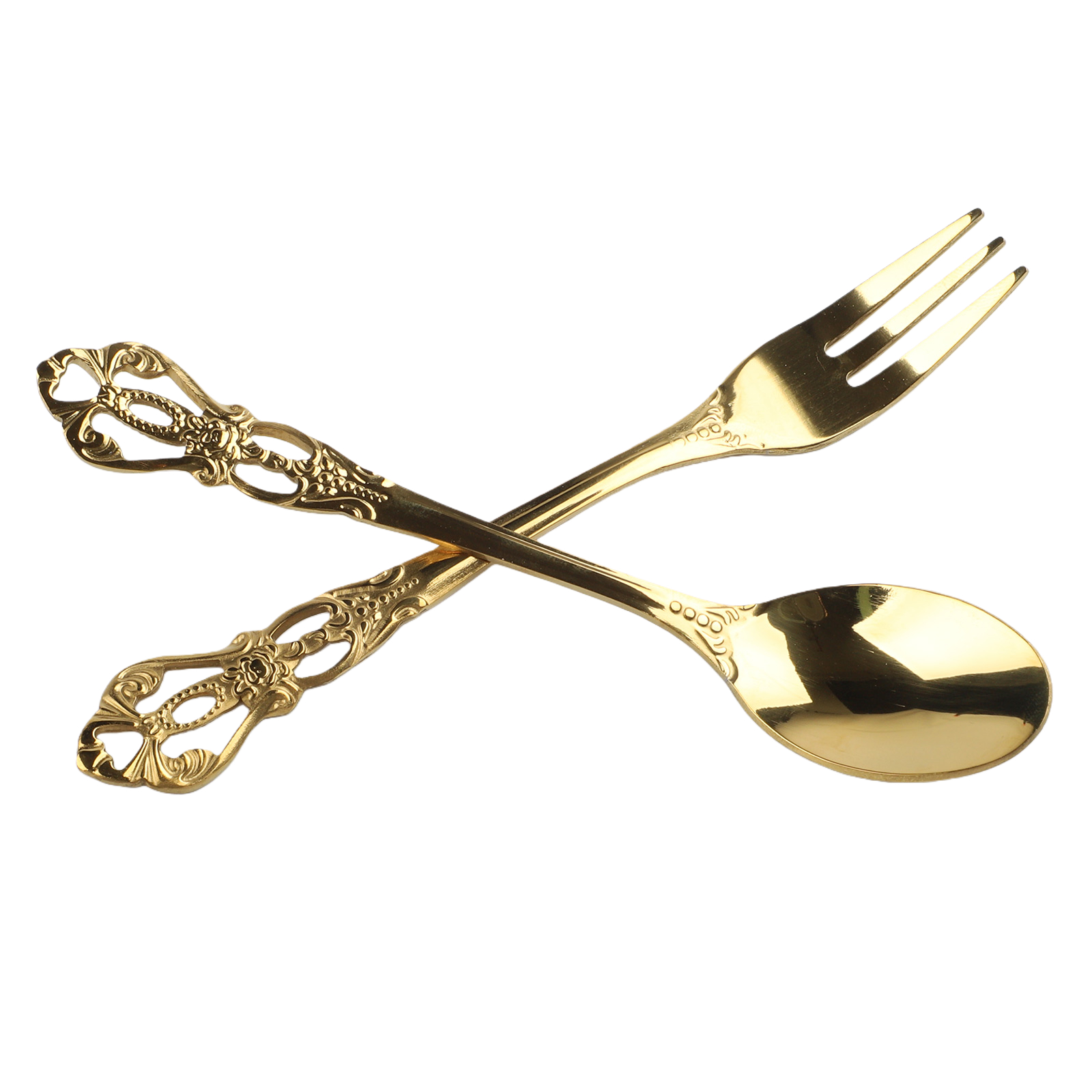 1 Pair Vintage Gold Spoon Fork - Weaning Spoon Set ulasan dan harga
