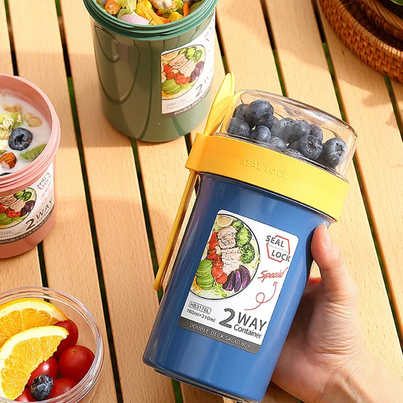 Bento Lunch Box Salad Oatmeal  - Weaning Spoon Set ulasan dan harga