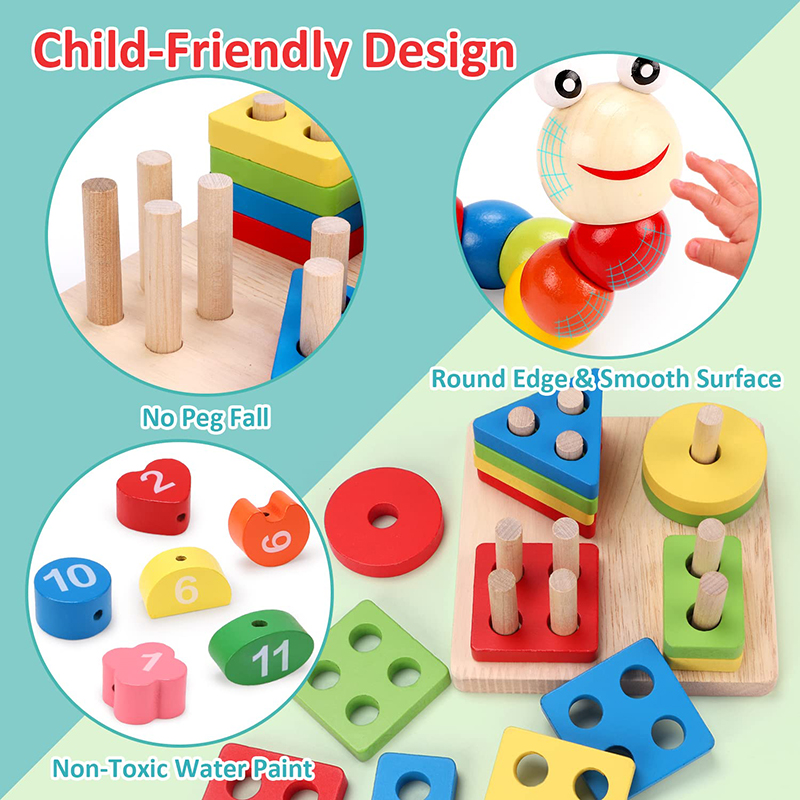 5-6pcs/set Montessori Wooden T - Baby Food Kit ulasan dan harga