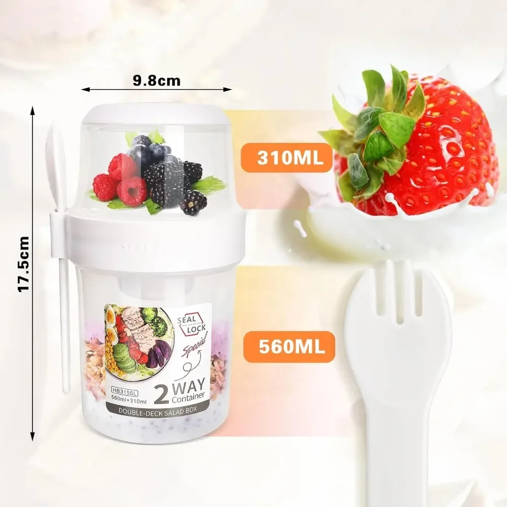 Salad Cup Breakfast Cups Porta - Weaning Spoon Set ulasan dan harga