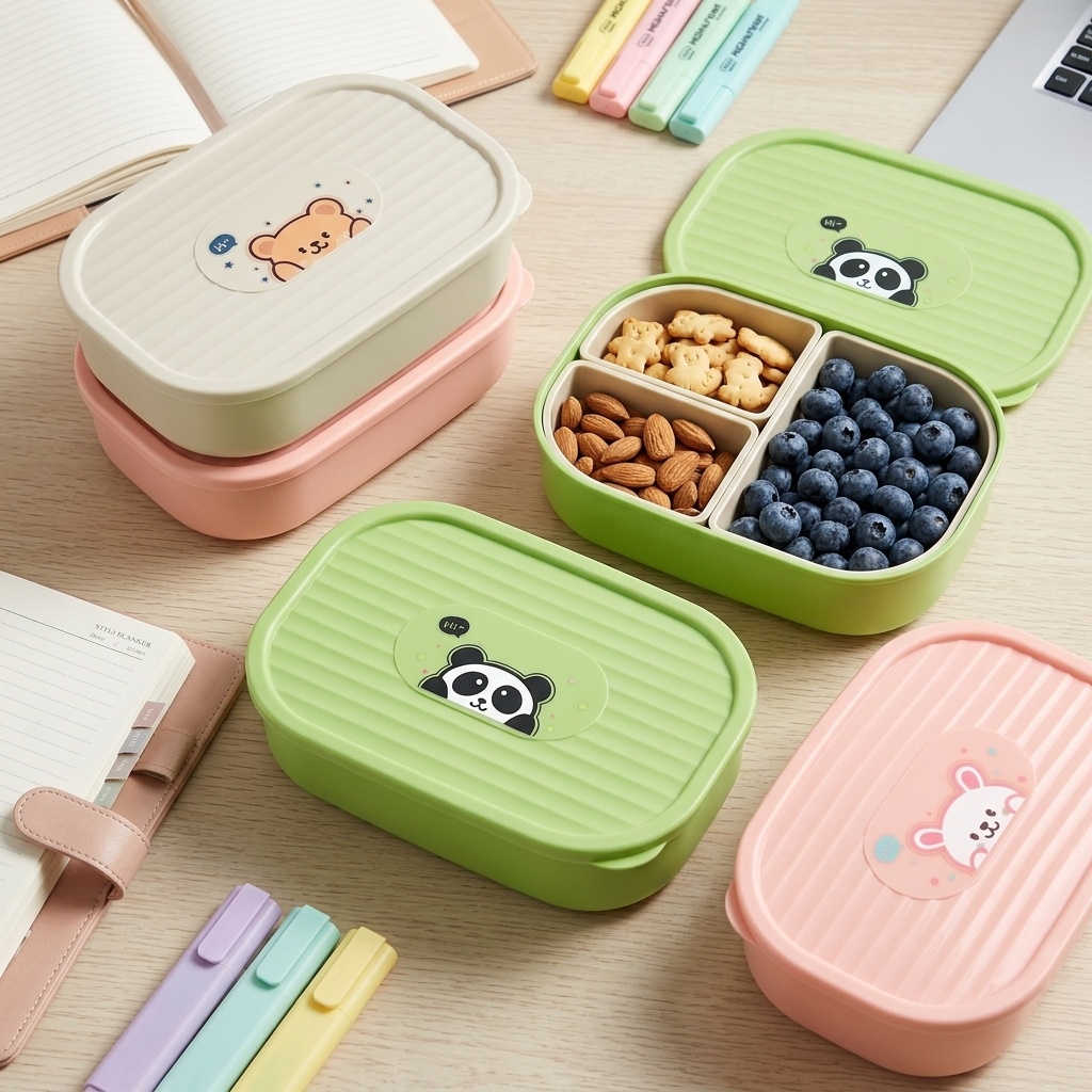 Cute Plastic Divided Lunch Box - Baby Food Fruits ulasan dan harga