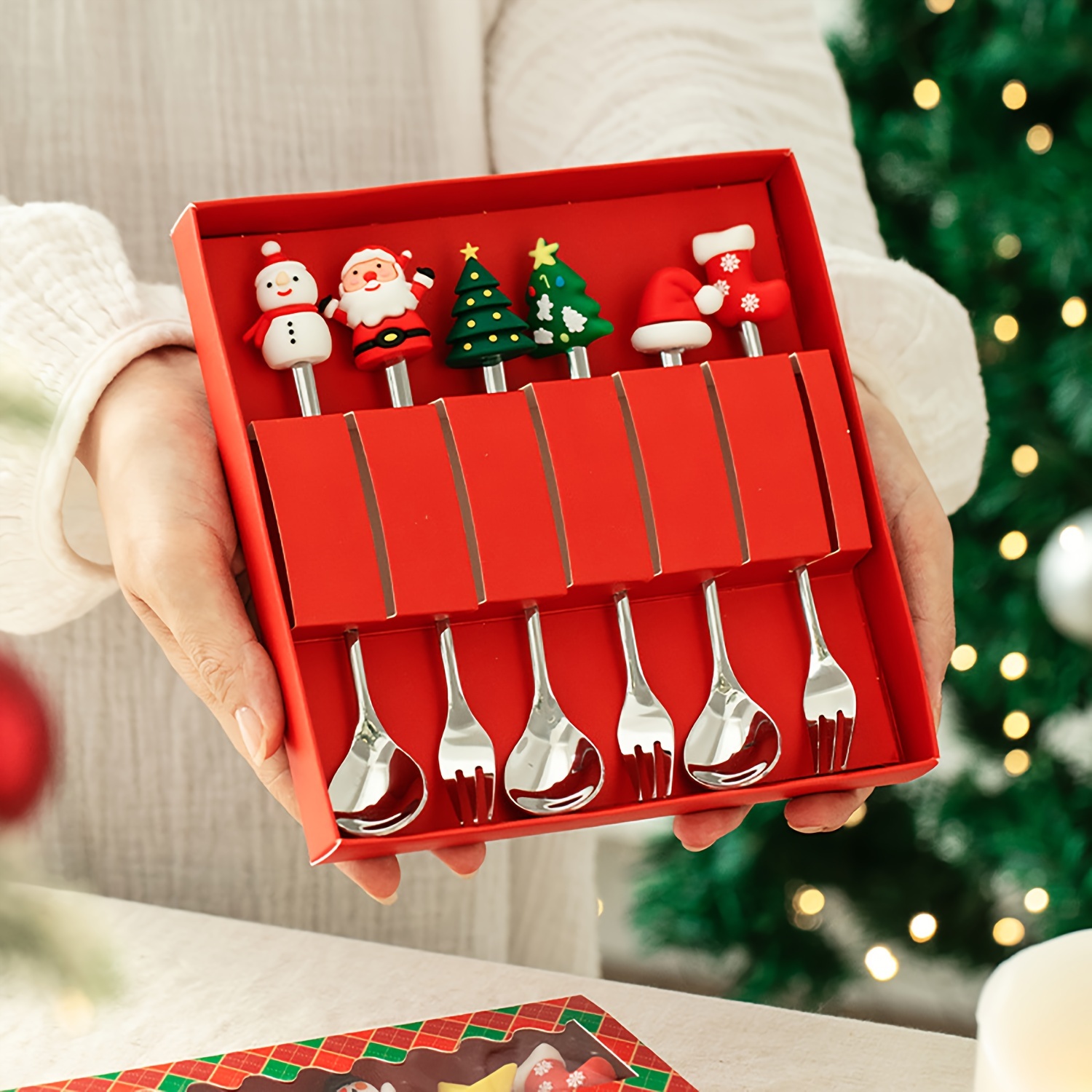 1Set Creative Christmas Fork A - Weaning Spoon Set ulasan dan harga