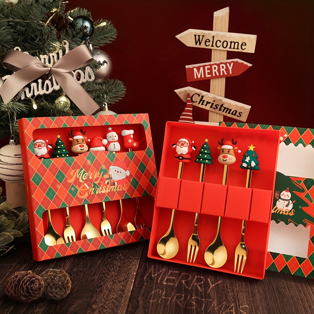 1Set Creative Christmas Fork A - Weaning Spoon Set ulasan dan harga
